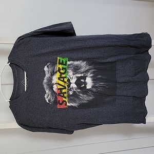 Men's XL Well Worn Los Angeles Brand "Savage" Shirt Lion Tee Tshirt Gray